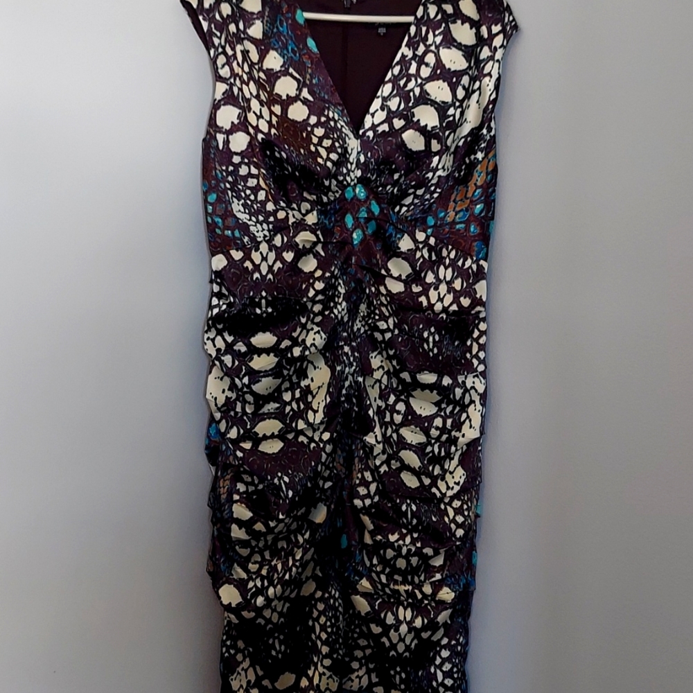 Signature by Sangria Dress Multi color  animal print, Midi length size 12